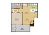 1 bedroom 1 bathroom floor plan 1 bedroom 1 bathroom floor plan at The Glen at Highpoint, Dallas, 75243